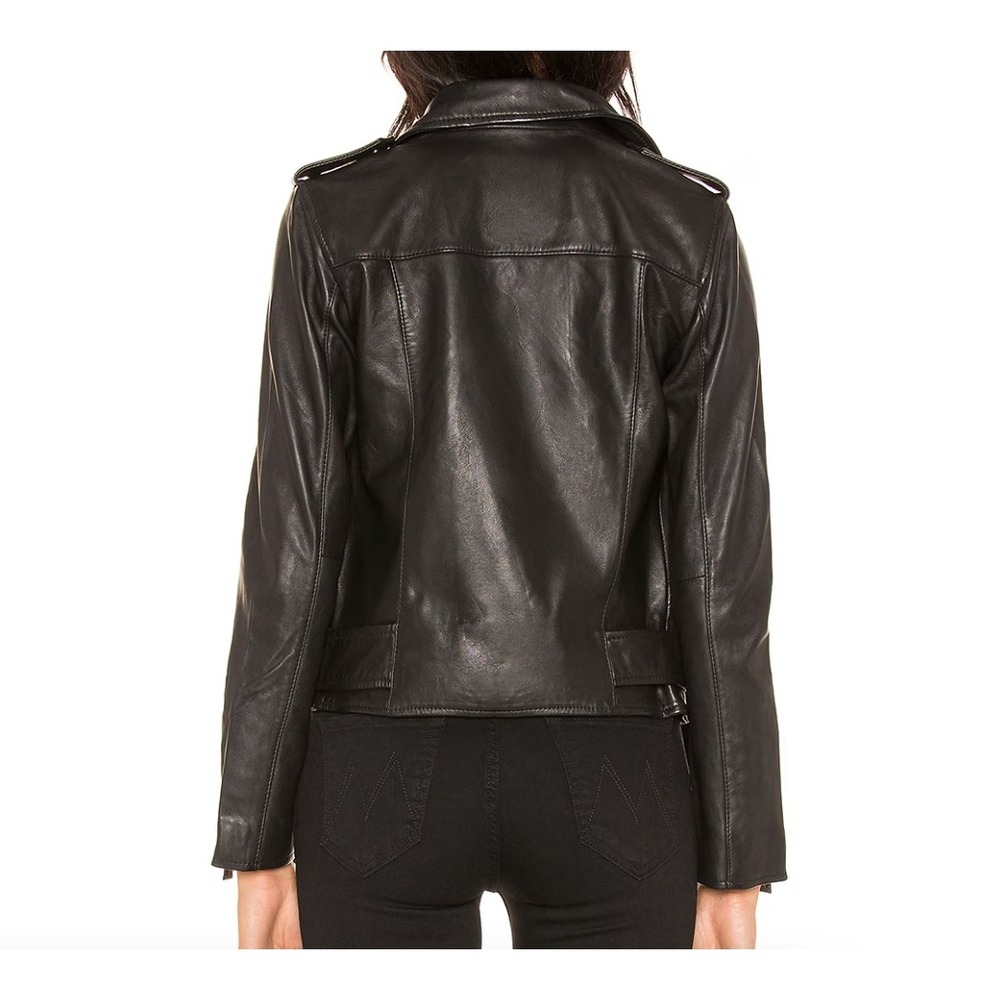 AllSaints Balfern Leather Biker Jacket Black Silver‎ Hardware Size 2 - Picture 2 of 6
